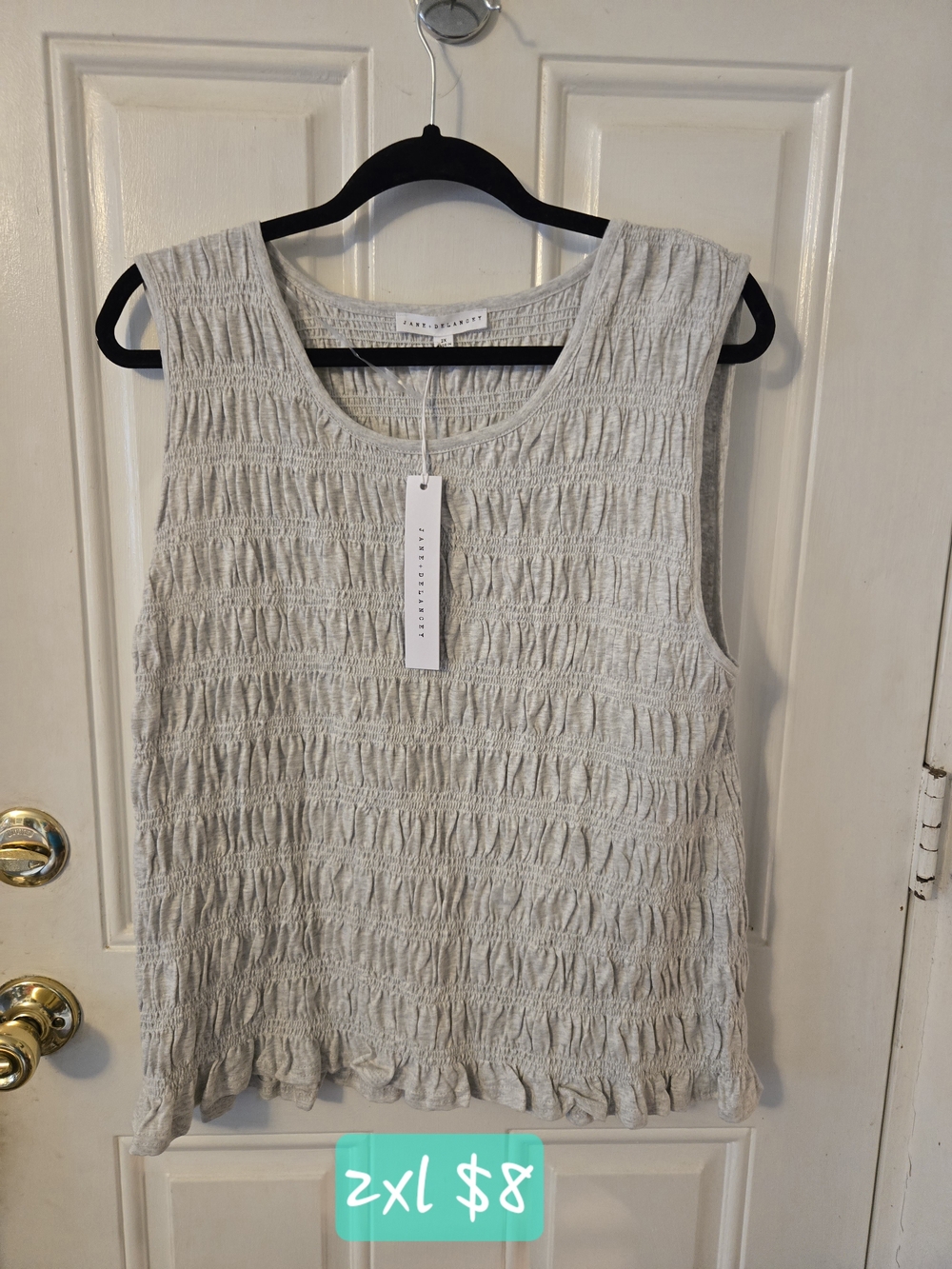 Jane and Delancey Light Cream Textured Sleeveless Tank